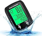 Fiotha Fahrradcomputer Digital, 19 Funktions Wasserdicht Fahrradtacho, LCD Automatisches Kabelgebundene Kilometerzähler Fahrrad, Hintergrundbeleuchtung Radcomputer für Radsport Realtime Speed Track
