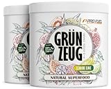 Superfood Drink Pulver ZITRONE-LIMETTE 2x300g - natürliche Vitamine, Mineralstoffe & Antioxidantien - das Beste aus über 40 Sorten Obst, Gemüse, Algen und Gräsern - GRÜNZEUG Smoothie Pulver 100% vegan