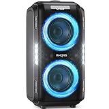 W-KING 250W PEAK Bluetooth Lautsprecher Box Groß, V5.3 Musikbox Lautsprecher Bluetooth Party Boom Box, 12 Custom-Bässe/Extra Tiefer Bass/Riesig 120 dB/16,5 CM-Woofers/IPX5/LED/MIC&Guitar IN/USB/TF/AUX