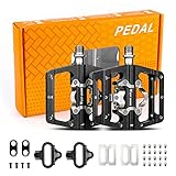 ICOCOPRO Pedali per bicicletta, pedali SPD antiscivolo in alluminio CNC a doppia funzione per bicicletta, Set di pedali per bicicletta Senza Clip per BMX MTB Trekking Mountain Bike bici da Corsa