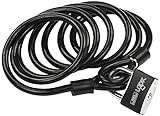 Burg-Wächter,Burg-Wächter Sicherheitskabel mit Vorhangschloss, Extralanges Spiralkabel, Motorrad, E-Scooter, Gartenmöbel, 750 250 + 402/50, Schwarz, 2,5 m