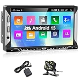 Podofo Android Autoradio 2 Din mit GPS Navi und Bluetooth, 7 Zoll Touchscreen Doppel Din Stereo Radio Display mit WiFi FM/RDS Radio Spiegel-Link AUX-in + Rückfahrkamera