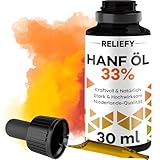 Reliefy Hanf Öl 33% | 30ML | Komplettes Profil 9900 mg Hanf-Tropfen | 750 Hochkonzentrierte Tropfen | 0% ТНС | Niederländische Legendäre Qualität - Vegan
