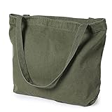 Etercycle Umhängetasche für Damen, Lässige Handtasche Groß Tasche Shopper Segeltuch Tote Schultertasche mit Innentasche für Alltag, Büro, Schule und Einkauf (Grün)