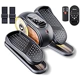 MERACH Mini Ellipsentrainer für Zuhause, Untertisch Elektrischer Crosstrainer mit Fernbedienung, Display, 12 Geschwindigkeiten, Beinschlaufen, Leise & Tragbar Cross Trainer für Senioren, Erwachsene