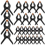 Omsscun 26 Stück Klemmzwingen, 2/3/4 Zoll Federklemme, Federzwinge, Nylon Leimzwingen Schwarz mit Verschiedenen Größen für Fotostudios, Holzbearbeitung, Plane