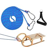 Zugseil für Schneeschlitten, Schlittenseil - Schlittenseil Set für Winterschlitten | Schlittenleine, Schleppseil für Kinder 13 Fuß, Schlittenseil inkl