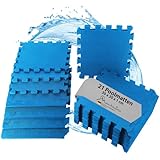 Montafox 1,95 m² Unterlegmatte Poolmatte 1 cm Dicke 21 Stück 30 x 30 x 1 cm Pool Whirlpool Plantschbecken Bodenschutz Blau