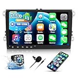CAMECHO 9 Zoll Android 13 Autoradio für VW Passat Golf Jetta EOS Polo Touran Seat Sharan, [1+32GB] Bluetooth Radio mit WiFi GPS Mirror Link +Rückfahrkamera Canbus Unterstützung DAB+
