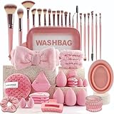 atrccs 48 Stück Pinselset Makeup, Professionelle & Anfängerfreundlich Schminkpinsel Set, Foundation Puder Lidschatten Concealer Rouge Make up Pinsel Set mit Tasche, Perfekte Geschenke für Frauen
