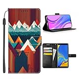 Xioolia Schutzhülle für Samsung Galaxy S23 S23+ S22 S22+ S21 S21+ S20 S20+ S10 S10+ S9 S9+S8 S7 edge S6 Plus Ultra FE S10e 4G/5G mit Mountains-AA3 TPU-Leder Kartenhalter Hülle