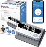 Beurer BM 59 Oberarm-Blutdruckmessgerät, innovative Manschette ohne Schläuche und Kabel, LED-Risikoindikator, Arrhythmie-Erkennung, für Oberarmumfänge von 22-42 cm, Medizinprodukt, mit App-Anbindung