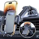 Miracase Handyhalterung Auto[Verbesserter Saugnapf&Metall-Doppelhaken] Handyhalter Auto Lüftung Armaturenbrett Windschutzscheibe, KFZ Handy Halterung für iPhone Samsung Galaxy Alle Smartphones