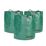 DIVID® Gartensäcke mit Trageschlaufen |Gartensack 3x 272L Set Laubsack Gartenabfallsack - Selbststehend 4 Griffe Stabil Robust & Faltbar - Rasenschnitt für Gartenabfälle Grünschnitt Laubabfall (3)GRÜN