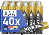 VARTA Batterien AAA, 40 Stück, Power on Demand, Alkaline, 1,5V, Vorratspack in umweltschonender Verpackung, ideal für Computerzubehör, Smart Home Geräte