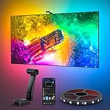 Govee Envisual TV Hintergrundbeleuchtung T2 mit Dual-Kamera für 55-65 Zoll Fernseher und PC, RGBIC WiFi TV LED Hintergrundbeleuchtung kompatibel mit Alexa und Google Assistant für Deko