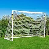 FORZA 3m x 2m Futsal-Fußballtor | Extrem langlebiges und wetterfestes uPVC – Optionaler Trainingsfußball, Torfolie und Tragetasche (Torwand + Fußballtor)