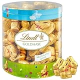 Lindt Schokolade Mini GOLDHASEN | 700 g Köcher | 70 x 10 g Mini GOLDHASEN | Vollmilchschokolade im Köcher | Osterschokolade | Schokoladengeschenk | Schokoladenhasen | Osterhase