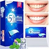 Whaline Whitening Strips,28 Zahnaufhellung Peroxid Frei Teeth Whitening Strips ZäHne Aufhellen Non-Sensitive Formel Bleaching Stripes White Stripes Zähne Sicher für Zahnschmelz mit Minzgeschmack