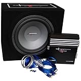 AutoStyle Excalibur X.3 Extreme Reflex-Bass-Boxen-Set, 30,5 cm, mit 1000 W Verstärker, Kabelset und Subwoofer-Gehäuse, schwarz/blau