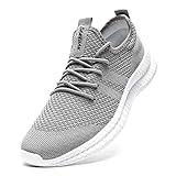 CAIQDM Schuhe Herren Laufschuhe Sneaker Outdoor Sportschuhe Turnschuhe männer Joggingschuhe atmungsaktiv Running Shoes Men Walking Schuhe Freizeitschuhe Fitness Schuhe Grau 45 EU