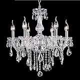Kronleuchter Kristall-Kronleuchter, Heimbeleuchtung, Lustres De Cristal, E14-Glühbirne, Kronleuchter und Hängelampe, für Wohnzimmer und Innenbeleuchtung (Lampenschirmfarbe: 3 Lichter) (12 Lichter)