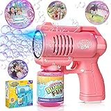 Bombble Automatische Seifenblasenpistole, Seifenblasenmaschine Gun Kinder 10000 Blasen/Min mit 130ML Seifenblasenlösung, Blasenspielzeug Geschenk für Kinder/Geburtstag/Party, Bubble Gun (Pink)