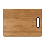FLORINA Bambus-Schneidebrett 40 x 29 cm I Natürliches Bambus-Küchenbrett TITOLARE mit Silikongriff I Küchenbrett Antibakteriell I Universalschneidebrett zum Schneiden von Käse Fleisch Obst Gemüse