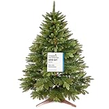 Premium Weihnachtsbaum künstlich 90cm -TESTSIEGER - Naturgetreu, dichte Zweige, Künstlicher Weihnachtsbaum mit Holzständer und Aufbewahrungstasche – Tannenbaum künstlich von Pure Living