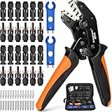 Solar Crimpzange Set für 2.5/4/6mm² PV Kabel,14 Paar Kabelstecker,12 Paar Männlich/Weiblich Stecker und 2 Schraubenschlüssel,IP68 Wasserdicht,für Solaranlage Photovoltaik