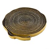 300 cm Baumwoll-Kamindichtungsstreifen 10 x 2 mm, selbstklebendes flaches Dichtungsband für Herd, Glastür, Ofen und Dehnungsfugenabdichtung