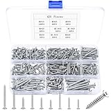 420 Stk Blechschrauben Selbstschneidende Schrauben M3 M3.5 M4 Holzschrauben Sortiment, Kreuzschlitz Schraubenset, Flachkopf-Spanplattenschrauben, Flachkopfschrauben Senkkopfschrauben Set