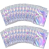 BQTQ 150 Stück Folienbeutel Aluminiumfolie Beutel mit Reißverschluss Zip Beutel Folie für Essenslager Party Süßigkeit Plätzchen Seife, Holographisch， 7.5x12cm