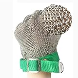 Schnittschutzhandschuhe, Schnittfeste Metallhandschuhe für Metzger, universelle Sicherheitshandschuhe zum Schutz vor Stichen für die linke und rechte Hand, Nylon-Handgelenkband (Größe: 1er-Pack/