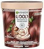 Garnier GOOD Dauerhafte Haarfarbe 5.5 Hibiskus Rotbraun – Coloration ohne Ammoniak, bis zu 100% Grauabdeckung, 1 Stk.