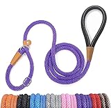 lynxking Schleppleine für Hunde Hundeleine Retrieverleine Führleine Zugleine für kleine mittelgroße große Hunde (Purple, Zugstopp-1.3cm x 180cm)