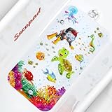 Secopad Antirutschmatte Badewanne Baby, 70x38 cm Badewannenmatte rutschfest Kinder, Badematte Kinder Badewanne oder Dusche, 100% BPA frei & Maschinenwaschbar