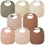 Bearmoss Lätzchen Baby Musselin Sabberlätzchen für Babys, 100% Baumwolle Quadratische Halstuch Baby Verstellbare Babylätzchen Weiche Sabberlätzchen für Junge und Mädchen,8 Stück (Braun)