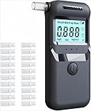 Generico Tragbarer Alkoholtester, professionell, zertifiziert, persönlicher Alkoholtester, präziser digitaler Alkoholtester, Anleitung in italienischer Sprache, inklusive 20 Mundstücken