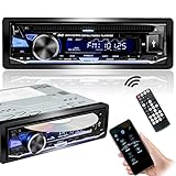 Hengweili 1Din Autoradio mit CD/DVD Player I Bluetooth I FM/RDS/AM Radio I App-Steuerung I MP3 USB SD AUX