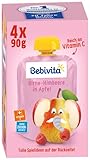 Bebivita Quetschbeutel Frucht Birne-Himbeere in Apfel, 4er Pack ( 4 x 4 x 90g)