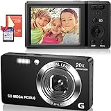 Digitalkamera 56MP 4K FHD Fotoapparat 20X Digitalzoom Fotokamera 2,7' LCD Tragbare Kompaktkamera, Autofokus Wiederaufladbare Kamera Digital mit 32GB Karte für Kinder Teenager Anfänger Geschenk