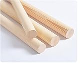 4 Stück unbehandelte runde Holzdübelstangen – 20 cm lang, 1–2,5 cm Durchmesser, Hartholzstäbe for Heimwerkerarbeiten und Projekte(1.2cm)