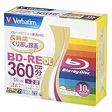Verbatim Mitsubishi 50GB 2x Speed BD-RE Blu-ray Re-Writable Disk 10 Pack - Ink-jet printable - Each disk in a jewel case (japan import)