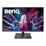 BenQ PD3205U Grafiker Monitor (AQCOLOR Technologie, 32 Zoll, 4K UHD, IPS, USB-C Charging, DP / HDMI, KVM,Hardware kalibriert, Höhenverstellbar), MacBook kompatibel, Schwarz