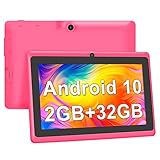 Haehne Tablet 7 Zoll, Android Tablet PC, 2GB RAM + 32GB ROM, Quad Core Prozessor, 1024 * 600 HD IPS, WiFi, Bluetooth,Rosa