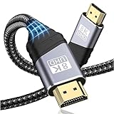 TEFLOTY HDMI 2.1 Kabel 8K - HDMI Kabel Ultra Highspeed 48Gbps 8K@60Hz 4K@120Hz 7680P eARC HDCP 2.2&2.3 DTS:X Dynamische HDR Dolby Atmos Kompatibel mit HDTV, PS5/4/3, Xbox Series X/S,Monitor Mehr