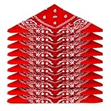 Karl Loven Bandana 5er Pack 100% Baumwolle Paisley Halstuch Kopf Hals Schal (5er Pack, Rot)