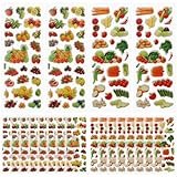 Alipis 40 Blatt Teilige Schaumstoff Aufkleber mit Obst und Gemüse Motiven Niedliche PVC Sticker für DIY Dekoration Langlebig und Detailreich für Scrapbooking und Bastelaktivitäten