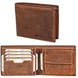 Marc Peter Oslo Geldbörse Herren Leder Bräune mit RFID Schutz I Echtleder Portemonnaie Groß I 13 Fächer I Geldbeutel für Männer I Brieftasche Wallet Portmonee aus echtem Leder